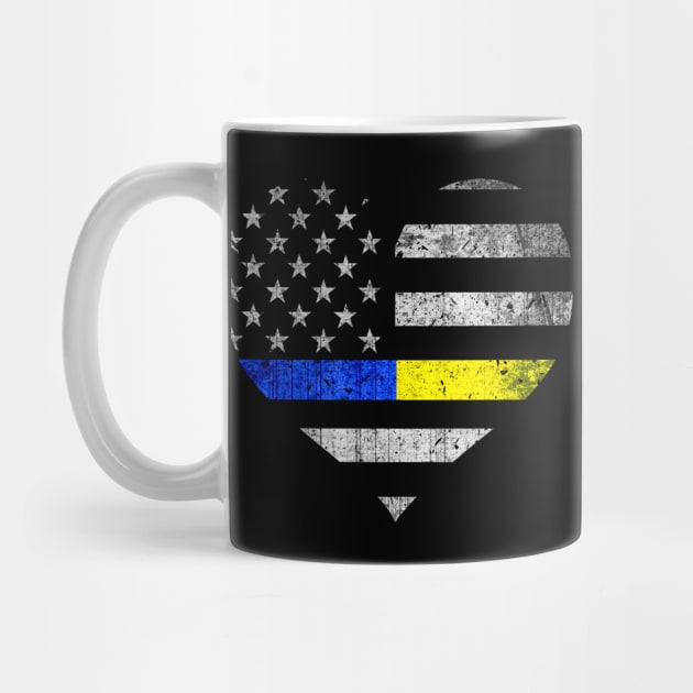 Thin Blue Gold Line - 911 Dispatcher - Police Officer by bluelinemotivation